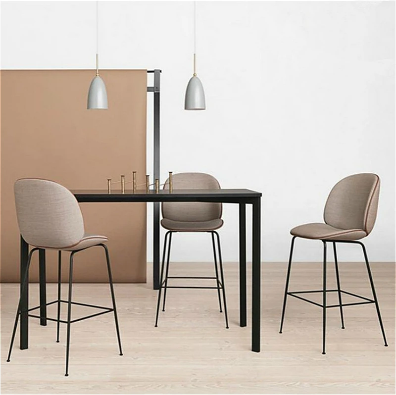 Simple Style Nordic Bar Chair with Backrest Creative Coffee Shop High Stool Household Multi-function Firm Balcony Leisure Chair Simple Style Nordic Bar Chair with Backrest Creative Coffee Shop High Stool Household Multi-function Firm Balcony Leisure Chair