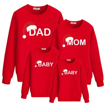 

dad mom baby christmas clothing for family hoody matching outfits clothes mother daughter father son look mommy and me dress set