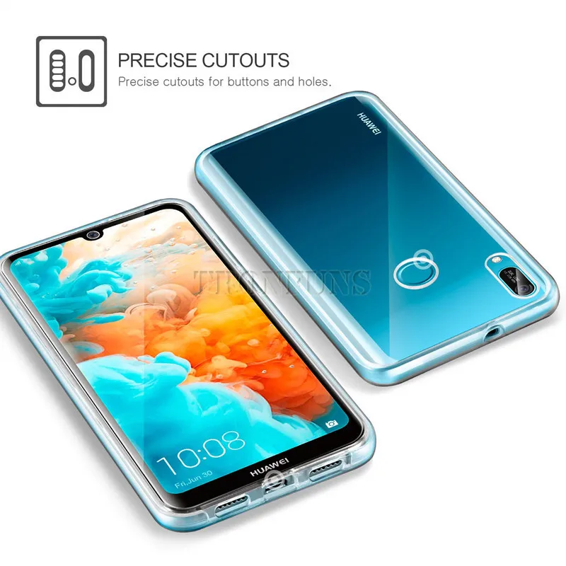 Двойной Мягкий силиконовый чехол с полным покрытием для Huawei P30 P20 P10 P9 P8 P Smart Plus Y9 Y6