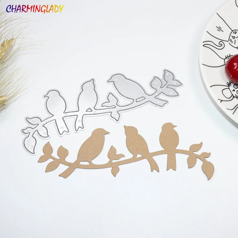  Sing bird tree branches metal cutting dies Scrapbook Card frame envelope decorative steel stencil i - 32847764373