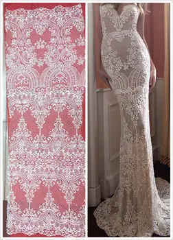 

Offwhite new french embroidery polyster tulle mesh lace CGL-71436 for wedding/evening dress/party