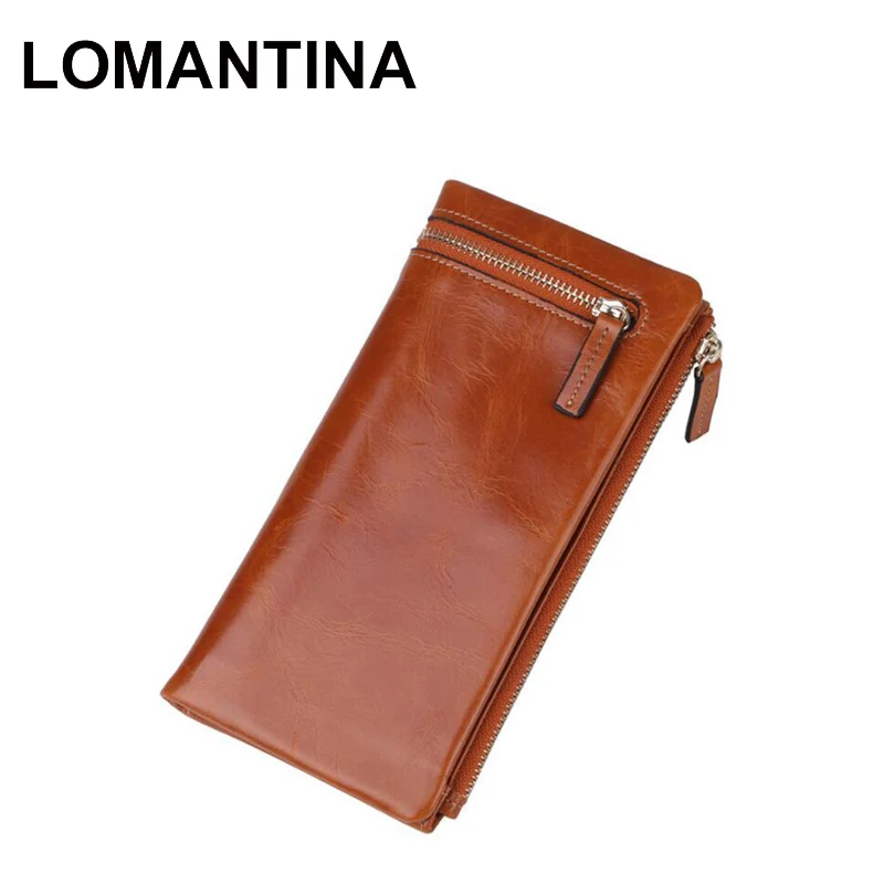 

LOMANTINA Women Wallets And Purses 2018 New Arrival Slim Wallet Zipper Pouch Fashion Women's Genuine Leather Wallets Coin Pocket