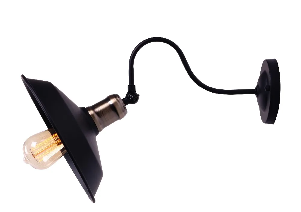 Adjustable angle Retro vintage ancient Vintage led wall lamps personalized umberlla black shade Antique wall light ZXX0002