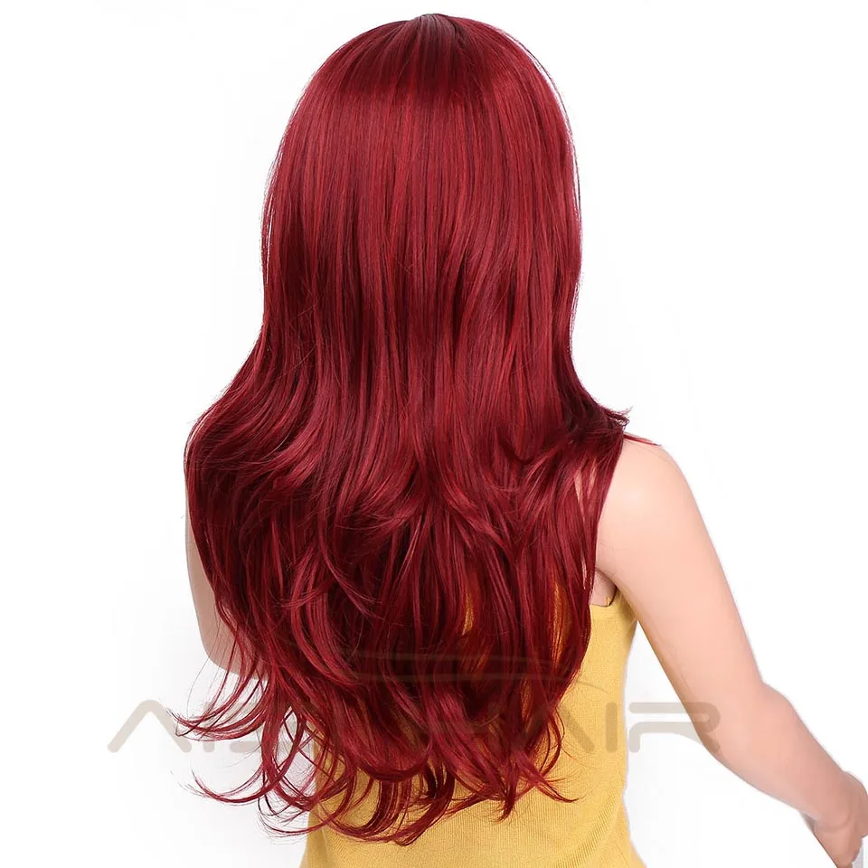 I's a парик длинные красные волнистые парики черный розовый синтетические парики натуральные термостойкие волокна волос для черных женщин могут быть Cospaly