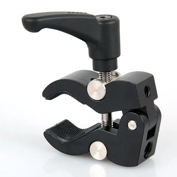 

Camera Photography Friction Clip Arm Clamp Holder Mount Standard Ball Head 1/4 3/8 Screw Holes for Camera Flash Holder Bracket