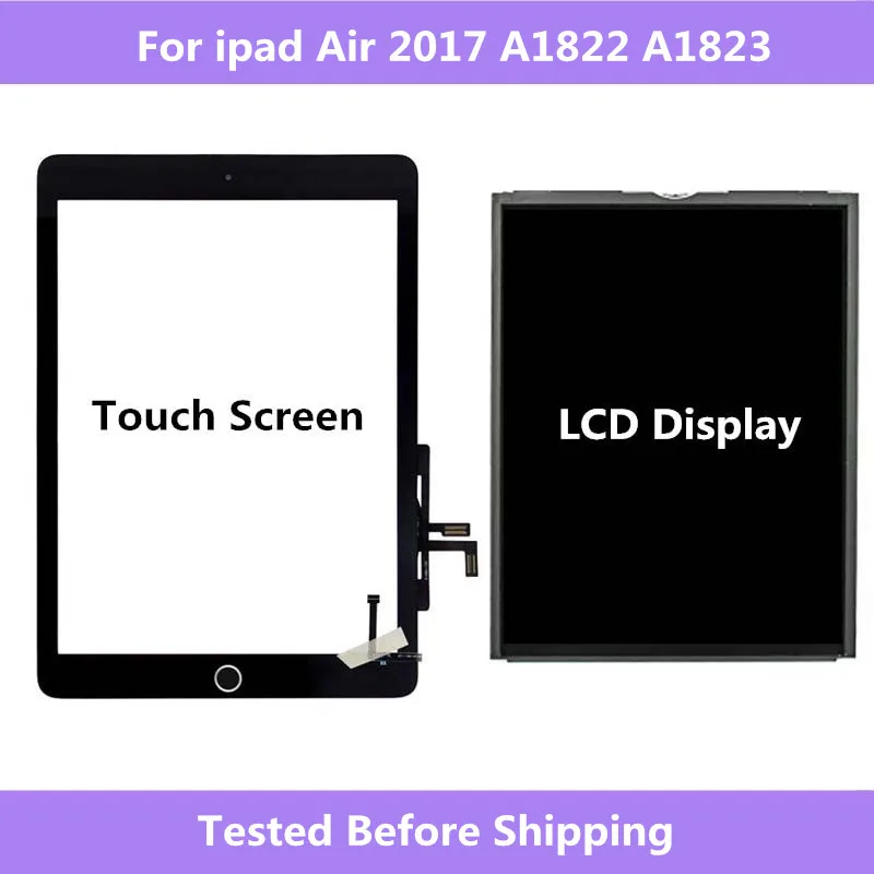Tanie A1822 A1823 dla ipad powietrza 2017 ekran dotykowy panel digitizera montaż w domu wyświetlacz LCD naprawa ekranu dla ipad 5 2017 A1822 a1823