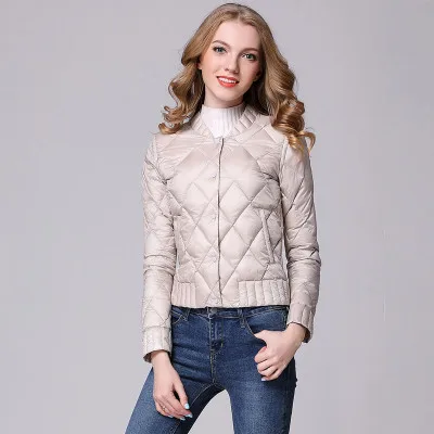 

Newest thin women's down jacket women winter short coat plus 3XL size filler White duck down woman duck down jacket solid coat