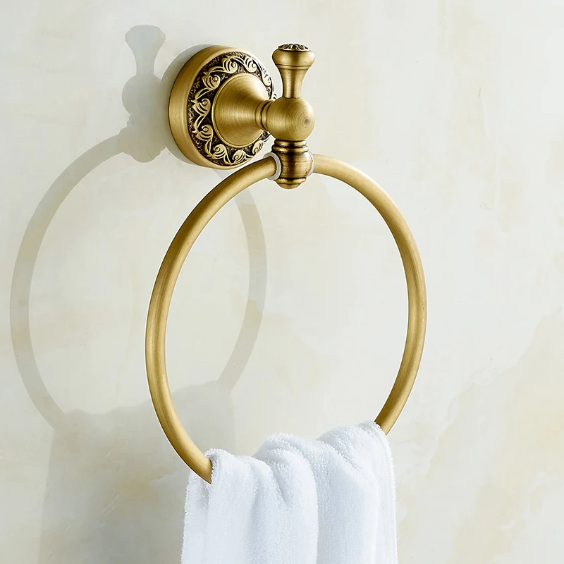 Towel Ring Brass Antique Bronze Hand Towel Holder Retro