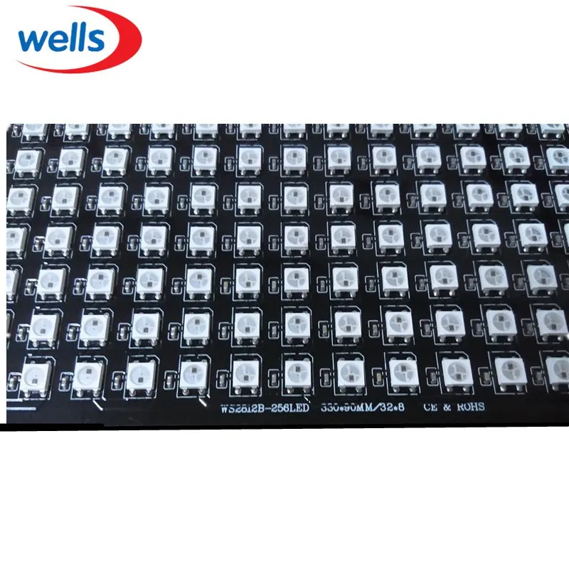 Светодиодный WS2812B 5 в встроенный WS2811ic 8*8*16 8*32 мягкий PCB маленький экран клетчатая нашивка 5050 полноцветный светодиодный экран RGB