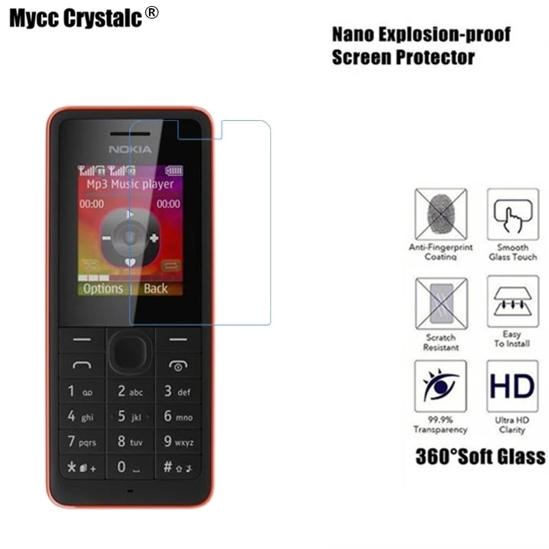 

Mycc crystalc Soft Glass Nano Explosion-proof Screen Protector For Nokia 107 108 Film