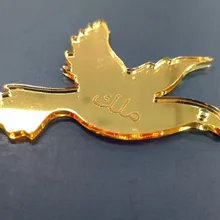 50 штук пользовательское имя зеркало Птица Форма акриловая Персонализированная Свадьба Babyshower подарок для гостей Декор 5 см