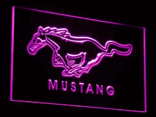 D054 Mustang светодиодный неоновый светильник вывески из пластика 7 цветов отправлено