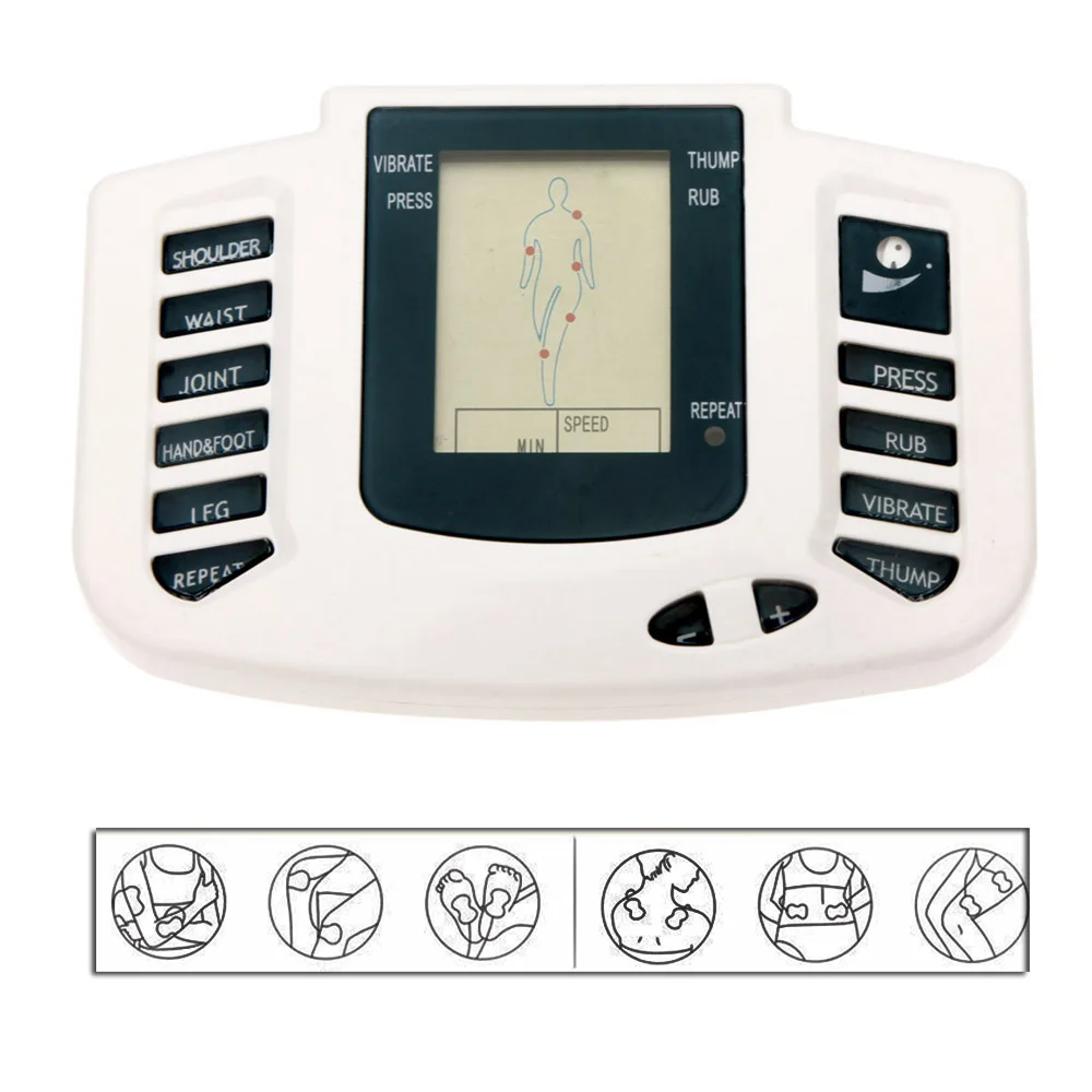 Electroestimulador Muscular for Body Relax Muscle Massager Pulse Tens Acupuncture Therapy Slipper+4 Electrode Pads+Retailbox