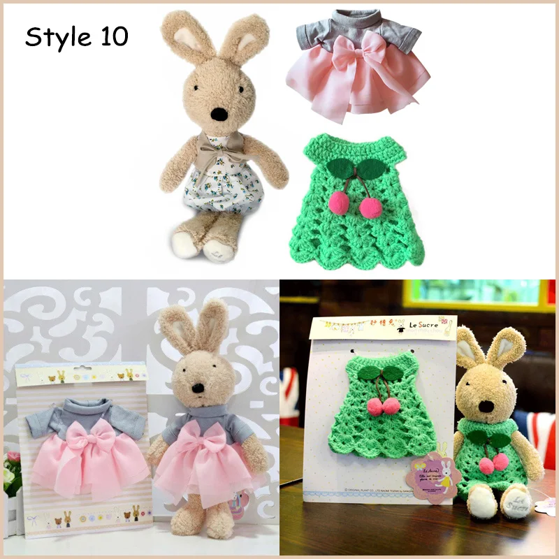 Coelho de Pelúcia Bonecas com Roupas Bicho de Pelúcia Macios para Crianças Presentes para o para o Ano Kawaii Coelho Mudança Brinquedos Meninas Crianças Brinquedos Ano Novo 11 de roupas animais de pelúcia brinquedos macios