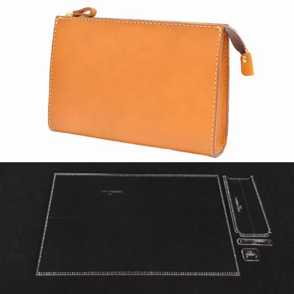 4Pcs Acrylic Clear Large Hand Bag Purse Wallet Stencil Template DIY Leather Craft