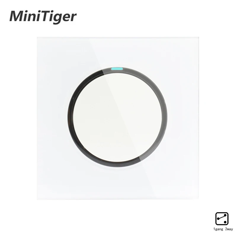 Minitiger 2019 New Arrival 1 Gang 2 Way Random Click On / Off Wall Light Switch With LED Indicator Crystal Glass Panel | Обустройство
