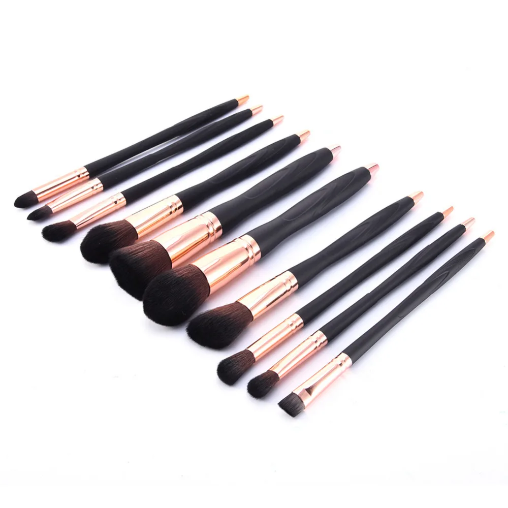 10 pieces/lots black makeup brushes set for women Cosmetic tool Nylon