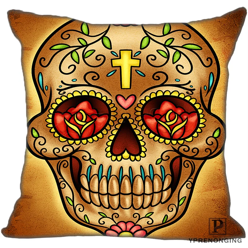 Best Custom Sugar Skull(1)@ Наволочка на подушку, спальня домашний квадратный наволочка на молнии(одна сторона)#190404-01-126