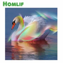 5d diy заказной набор для картин из алмазов eigen foto Радужный Лебедь полный квадратный стежок Алмазная вышивка мозаика