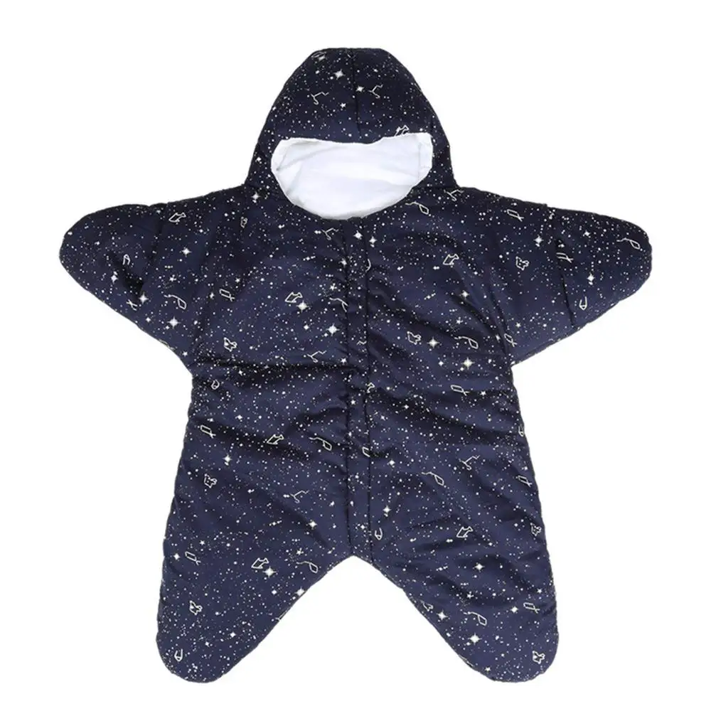 Baby Stroller Sleeping Bag Winter Warm Sleepsacks Robe For Infant Starfish Wheelchair Envelopes For Newborns Footmuff Baby Sleep - Цвет: Navy blue