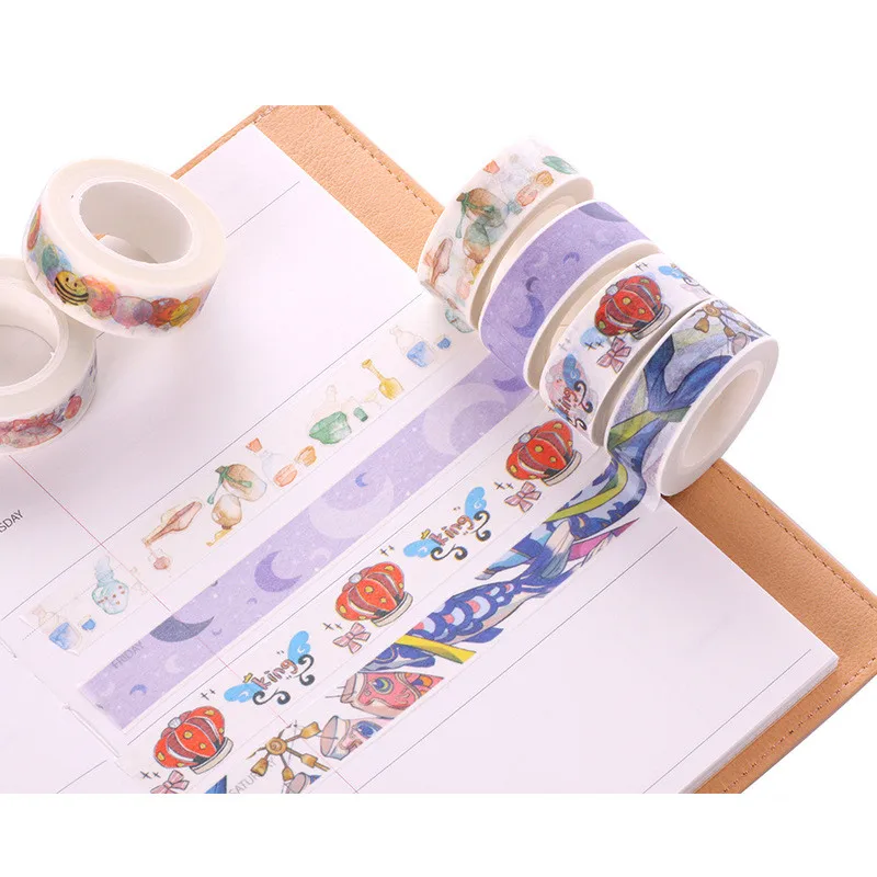 Japanese Cute Adhesive Washi Tape Washitape Kawaii Mushroom Fabric Wash Papeleria Crown