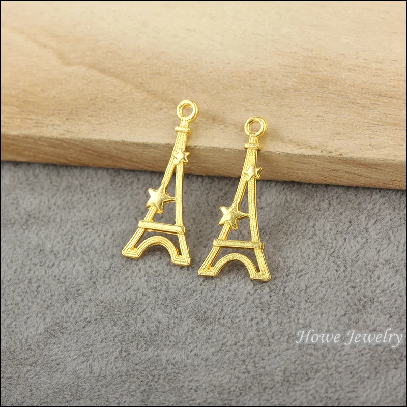 

35 pcs gold color Hollow stars Paris Eiffel Tower alloy pendant DIY charm Fashion Bracelet Necklace Jewelry Accessories 60020
