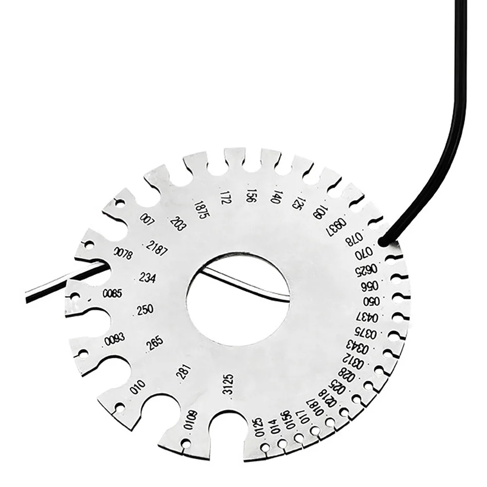 

Thickness Measuring Gauge Scale Stainless Steel Round Diameter Gage Tool For Non-Ferrous Wire And Metal