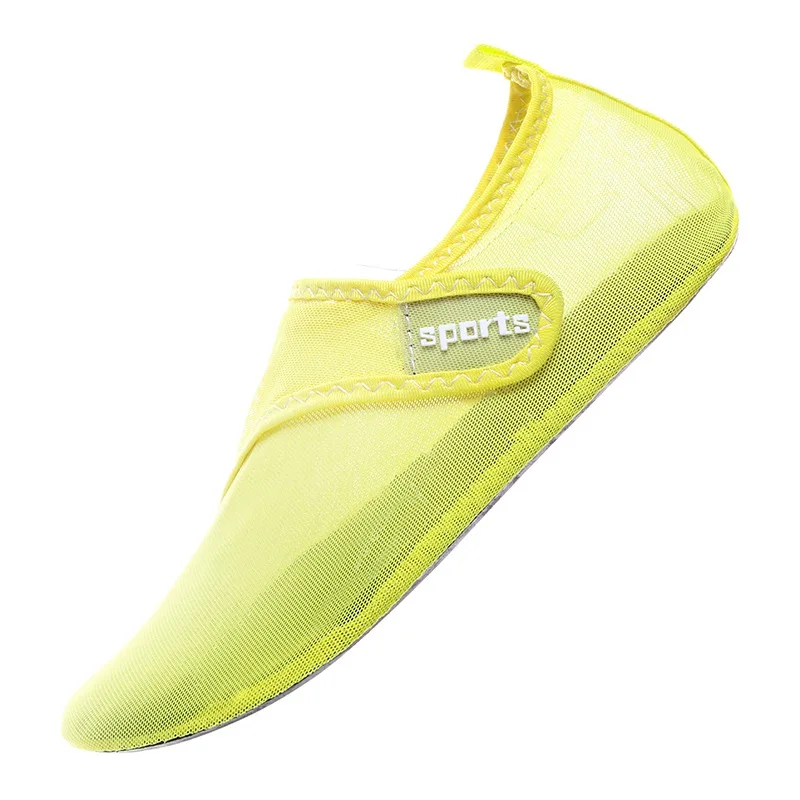 Водонепроницаемая обувь для плавания; мужская пляжная обувь из сетчатого материала; дышащая Спортивная обувь; быстросохнущие женские кроссовки для плавания и дайвинга; размеры 36-49 - Цвет: yellow