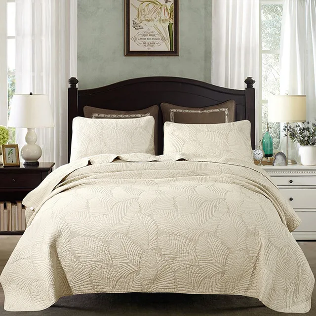 Chausub Simple Solid Color Quilt Set 3pcs Washed Cotton Soft Bed Chausub Simple Solid Color Quilt Set 3pcs Washed Cotton Soft Bed Cover Sheets Quilted Bedspread King