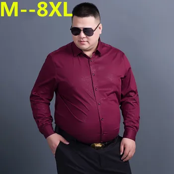 

10XL 8XL 6XL 5XL 2018 Casual Shirts Men Fashion Long Sleeve plaid shirt camisa masculina Men Shirt Solid Color Shirt Male Brand