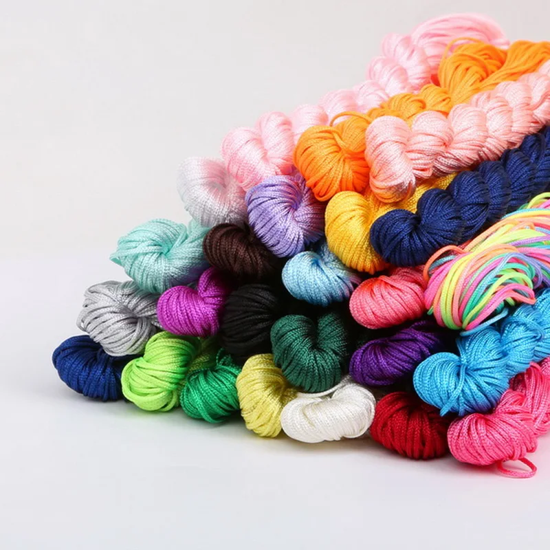 

New Arrival Nylon Bead Jewelry Cord Thread Chinese Knot Macrame Rattail 1mm*24M Rope For DIY Fashion Bracelet Braided rings
