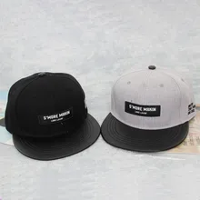 Sports Cotton Snapback Baseball Running Caps Unisex Mens Women Leather Flat Brim Hip Hop Hat Letter Sunshade Cap