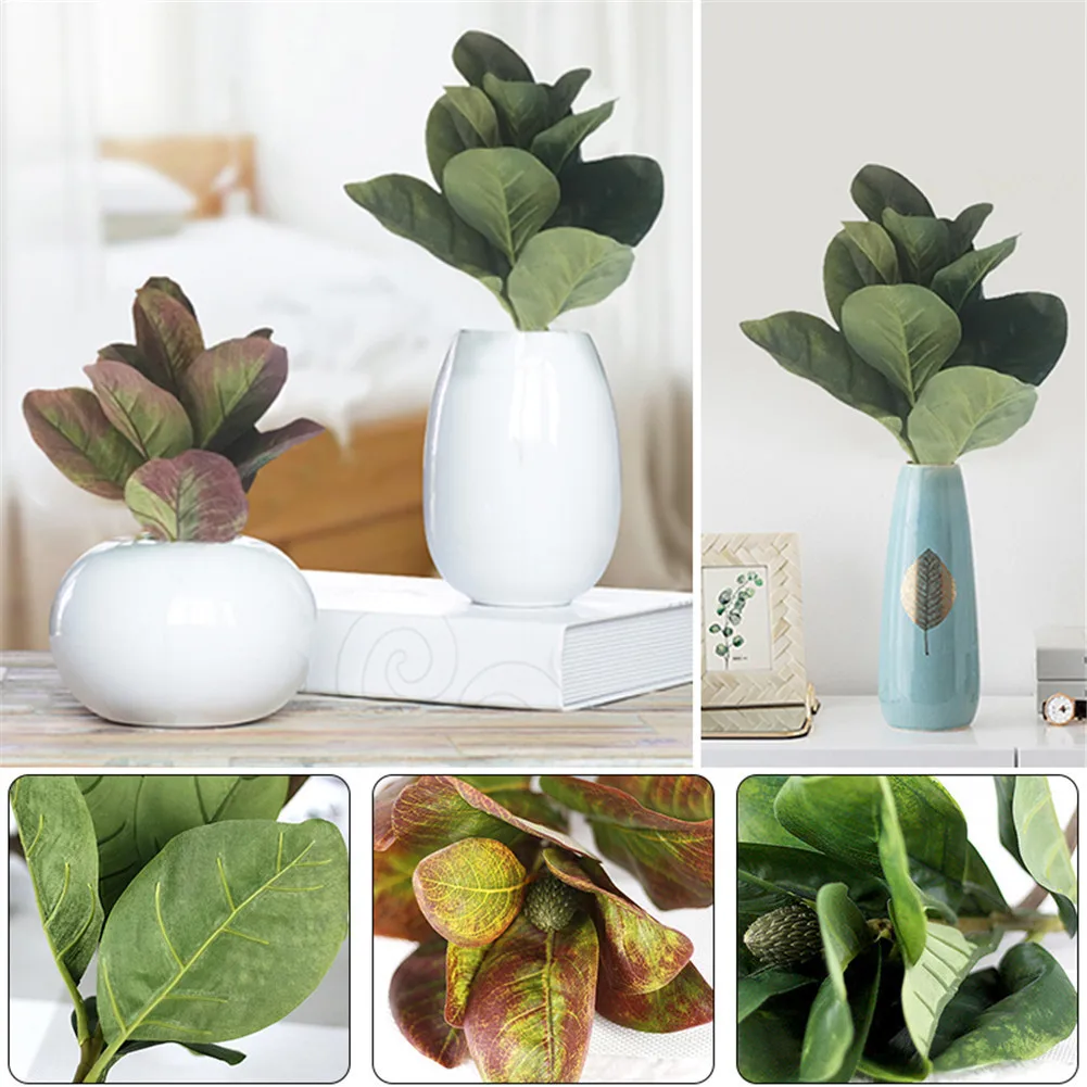 Artificial Magnolia Leaves High-grade Simulation Indoor Plants For Wedding Home Table Garden Marriage Decoration