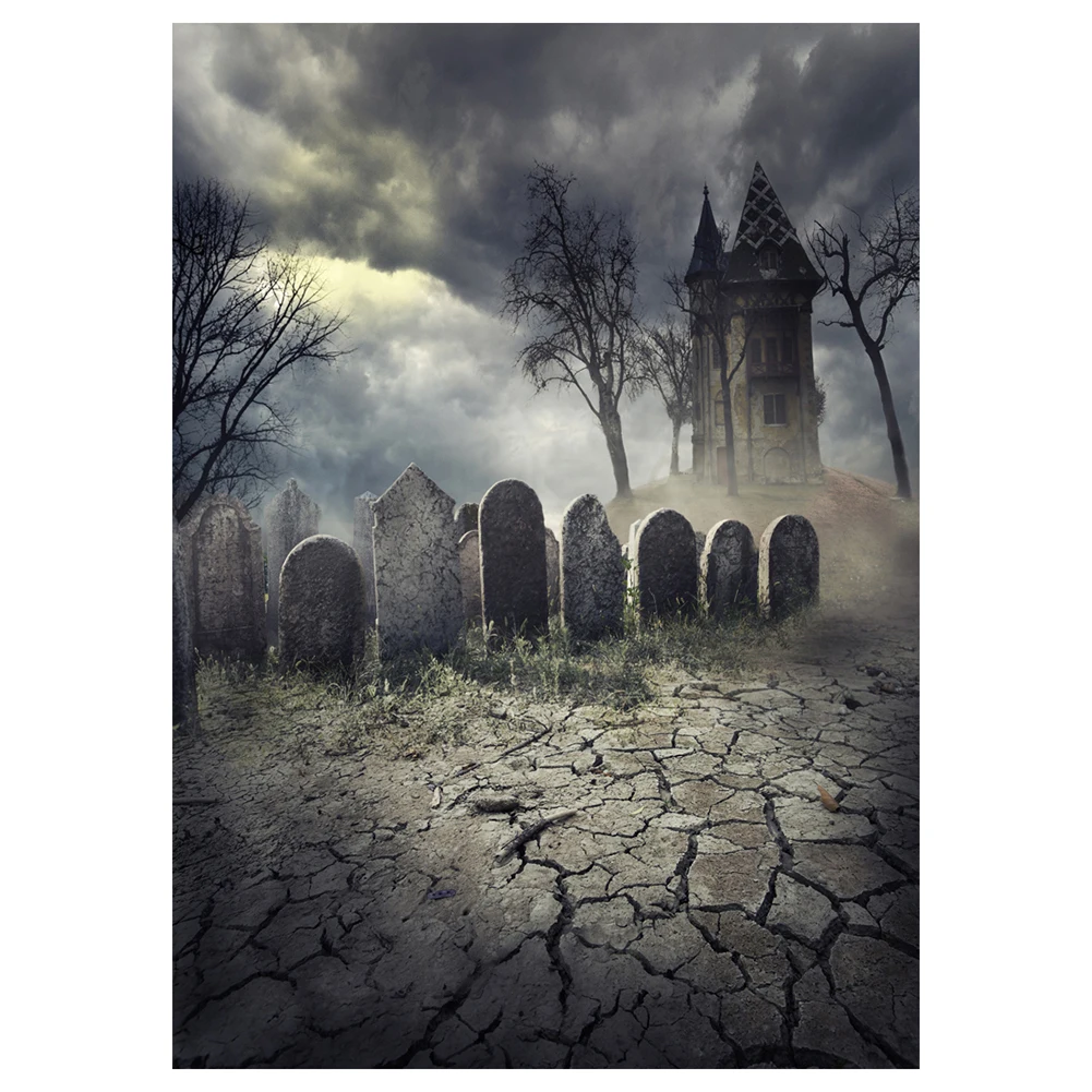 

EDT-Vinyl Photography Background Photo Backdrops Magic Theme Photography Studio background Horror castle, dry ground, tree, st
