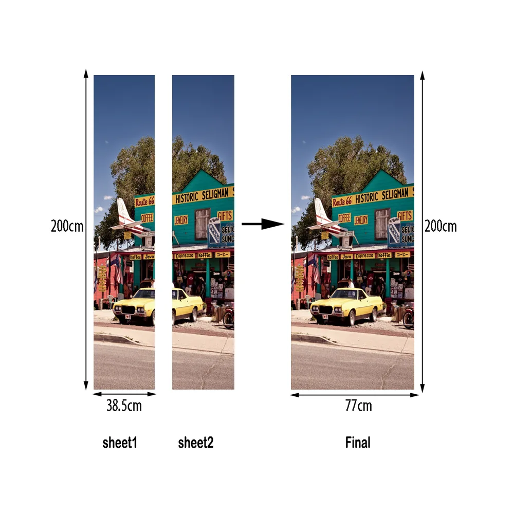 Винтажный бар деревянная дверь Ресторан стол Западная дорога наклейки на дверь машины для гостиной домашний декор для дверей виниловые наклейки на стену настенная роспись
