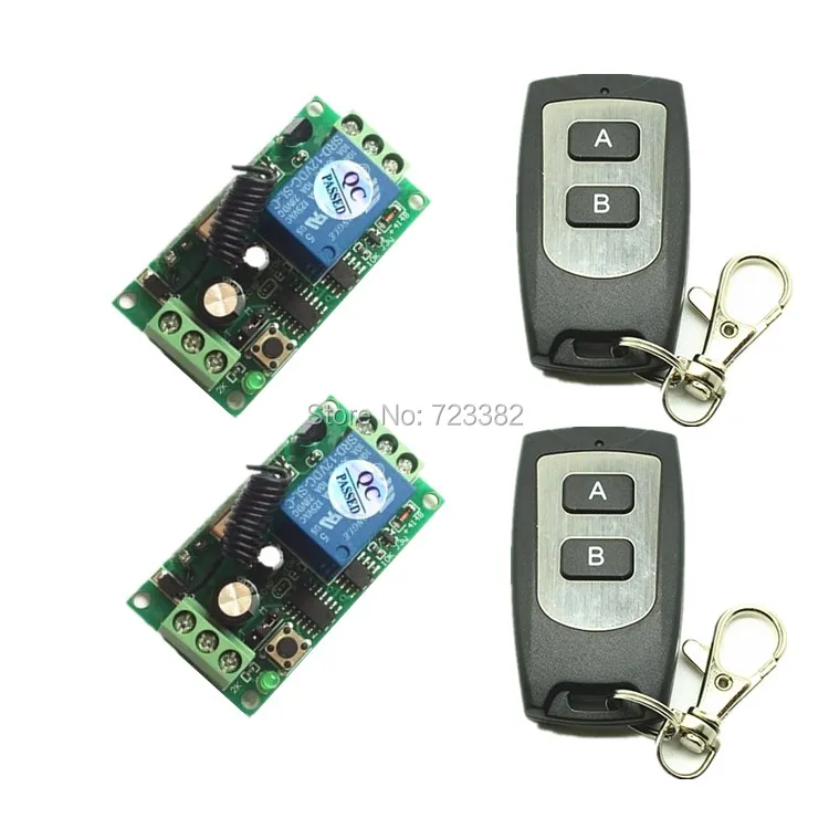 

DC12V 24V Remote Control Switch Automatic Door Operators Receiver 2 Transmitter Learning Code Momentary Toggle Latched 315/433MH