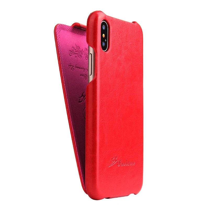 Fierre Shann брендовый Вертикальный кожаный флип-чехол для телефона для iPhone Xs Max XR X 8 7 Plus Классическая мода Натуральная кожа оболочка