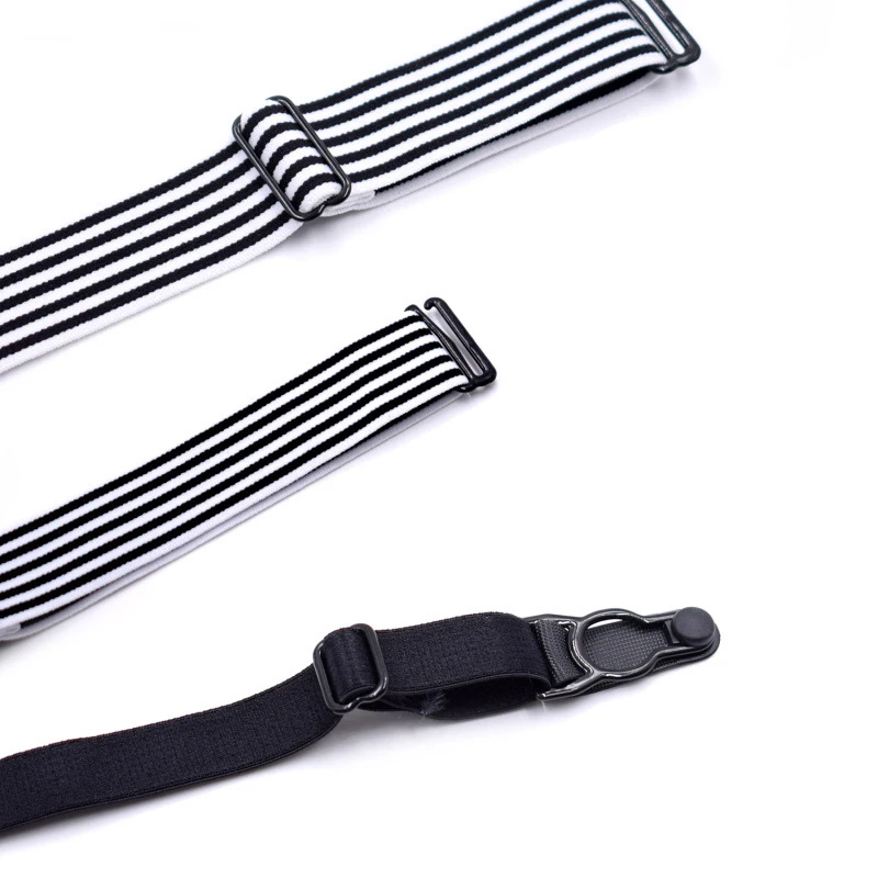 Черный, белый цвет Смешанные Полосатый Для мужчин рубашка оставаться держатель подвязки Ширина 2,5 см эластичный регулируемый пояс для подтяжек с запорные зажимы