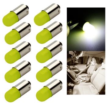 

10pcs Heat durable T4W Led BA9S COB 30MA Round 3D T11 363 1 SMD Car License Plate Light Bulb For Car Door Lamp White 12V