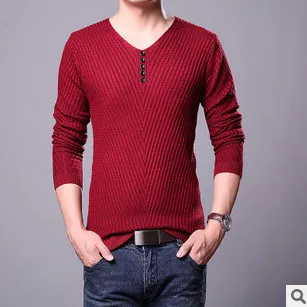 Новые наборы весенний и осенний период и v-образным вырезом тонкая модель мужские свитера рендерс мужские свитера - Цвет: Men Sweter