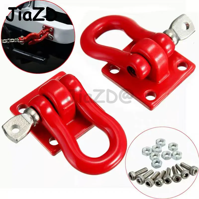 

2pcs RC Car Metal Trailer Shackle Rescue Tow Hook for 1/10 RC Crawler Traxxas TRX4 Axial SCX10 90046 RC4WD D90 TF2 Tamiya CC01