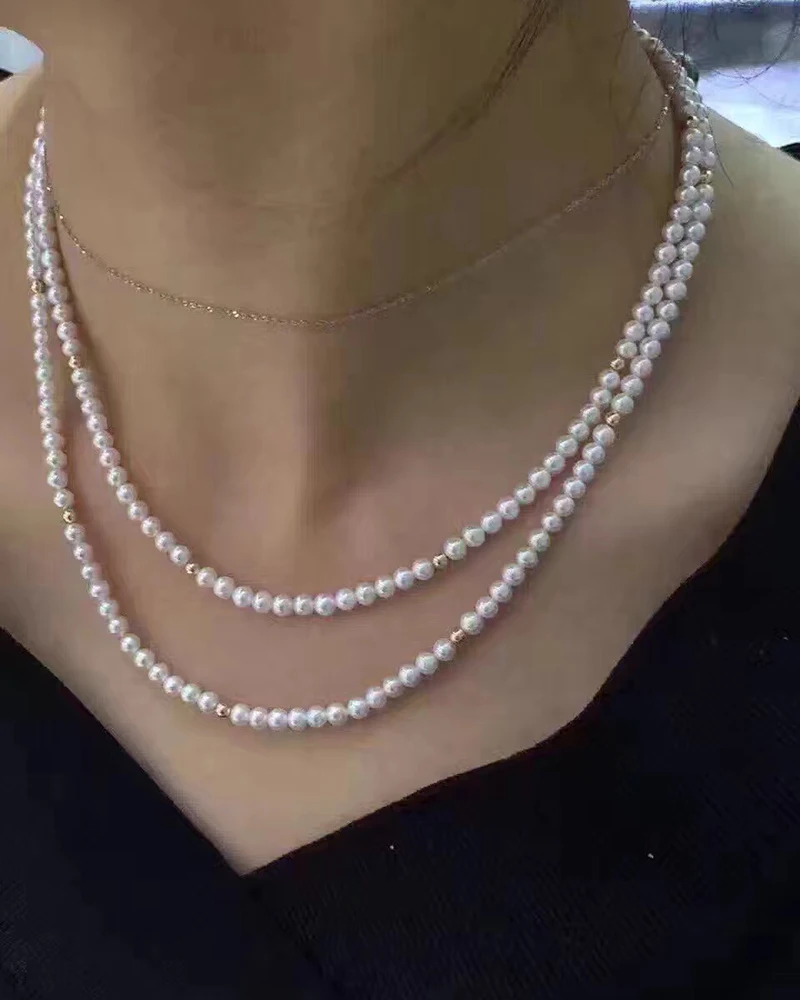 18k gold beads pearls necklace bracelet 3