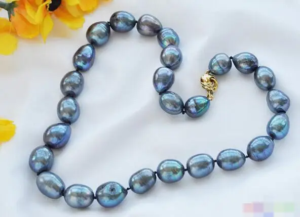 

3617 black drip freshwater pearl necklace