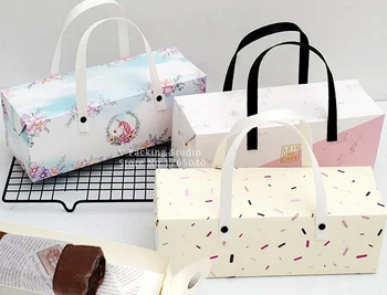 

25x9.3x8.5cmm pencake candy Box Cupcake Gift Bakery Macaron Pastry Cookies Packaging Paper Boxes 100pcs/lot