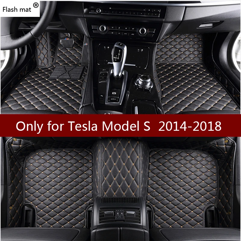 Flash mat кожаные автомобильные коврики в салон для Tesla модель S 2014 2015 2016 2017 2018