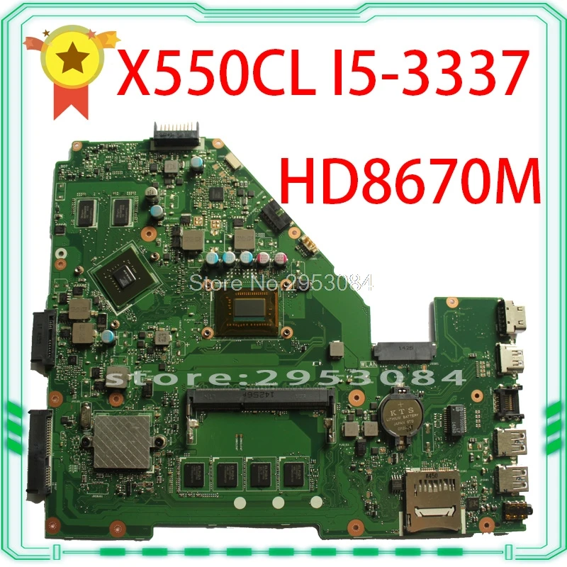 

For Asus X550VL F552CL laptop motherboard X550CL REV2.1 I5-3337 Processor N14M-GE-S-A2 HD 8670M fully test before shipping S-4