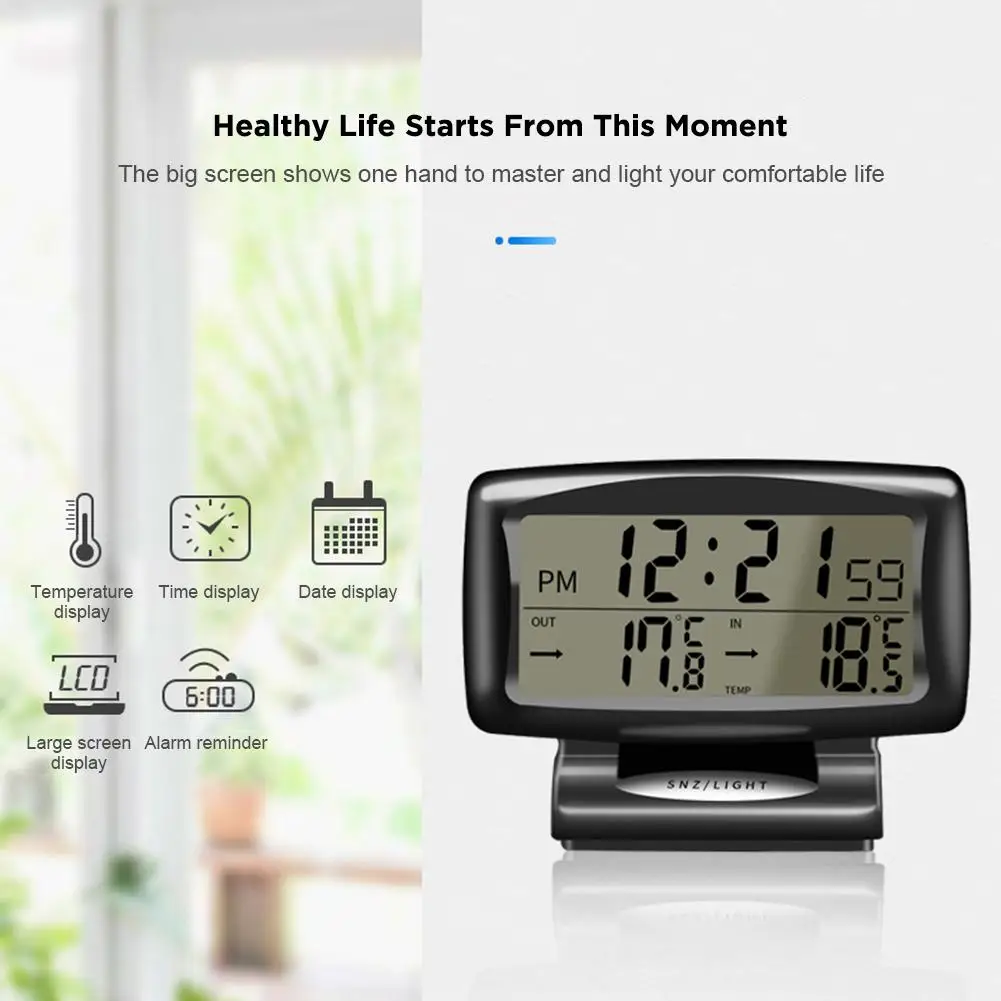 Температура внутри и снаружи детектор электронные часы для автомобиля термометр светящийся дисплей два в одном термометр часы