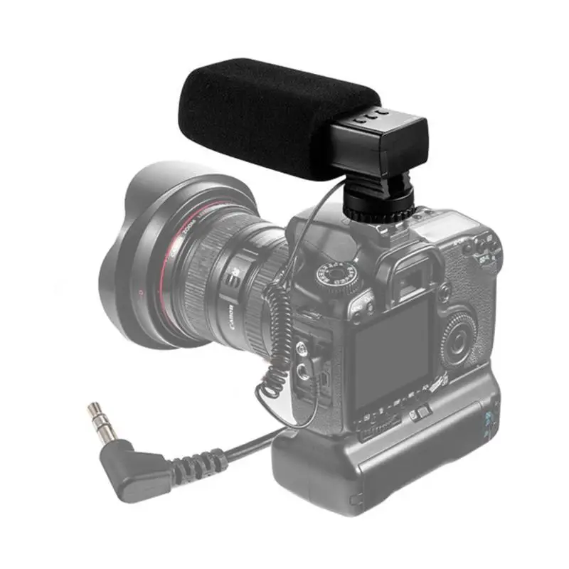 

1set MIC-02 Camera External Stereo Microphone Portable Capacitor Mic for Nikon D7500 D7200 D5600 D5500 Camera props