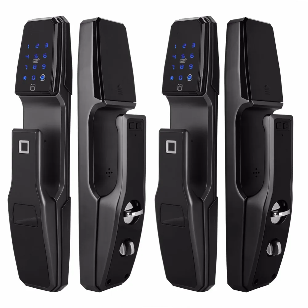 OLED Интеллектуальный Автоматический цифровой дверной замок разблокировка с отпечатком пальца пароль карта безопасности Bluetooth