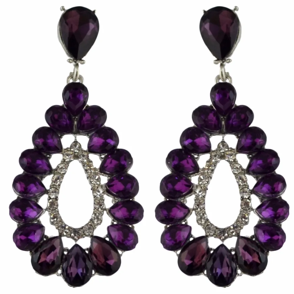 

Elegant Chandelier Drop Earrings for Women Bridal Long Big Crystal Bridal Dangle Drop Earring Wedding Beaded Statement Jewelry